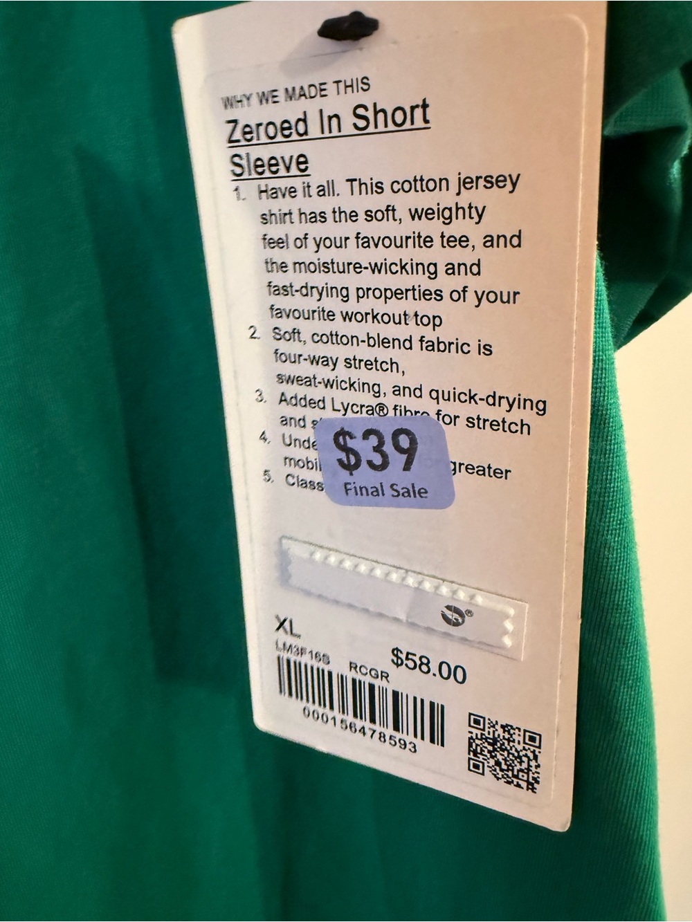 Lululemon Zeroed In Short Sleeve Raceway Green - Picture 8 of 10